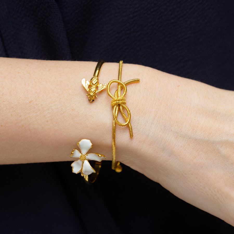 WS bracelet FLORA gold/white