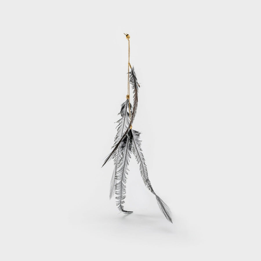 Boucle d'oreille Plume noir One